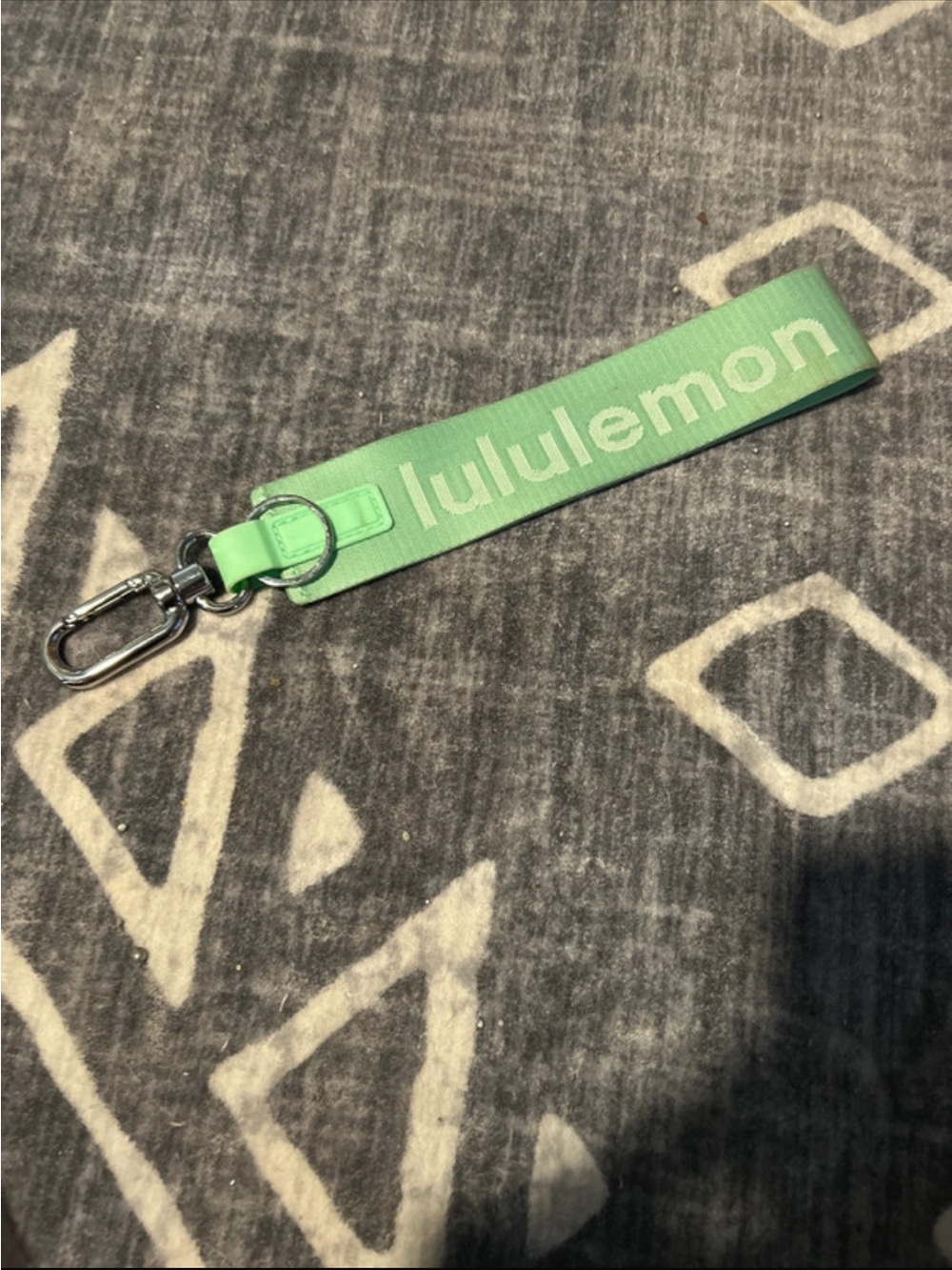 lululemon athletica mint green logo key fob strap